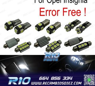 KIT 12 BOMBILLAS LED INTERIOR OPEL INSIGNIA SEDAN BERLINA HA