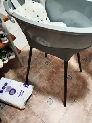 Bañera para bebé con cojín estrella poco uso