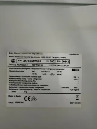 Frigorífico Combi Balay Blanco