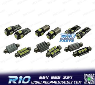 KIT 17 BOMBILLAS LED INTERIOR PARA RENAULT LAGUNA III 3 MK3