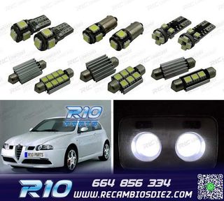 KIT 9 BOMBILLAS LED INTERIOR PARA ALFA ROMEO 147 00-10