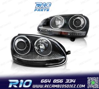 FAROS VOLKSWAGEN VW GOLF MK5 03-08 LOOK GTI FONDO NEGRO