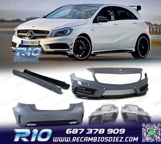KIT CARROCERIA MERCEDES W176 AMG A45 PARAGOLPES + TALONERAS