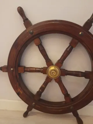 Timón de Barco Madera y Metal 65cm