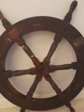 Timón de Barco Madera y Metal 65cm