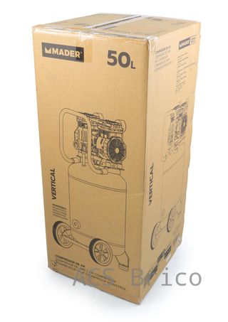 Compresor de Aire Silencioso Vertical 50L - 2 Hp - 09341 - Mader