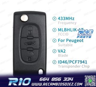 LLAVE COMPLETA PARA PEUGEOT Y CITROEN VA2