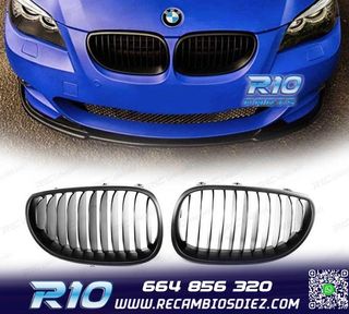 PARRILLAS BMW E60 E61 03-10 NEGRO MATE