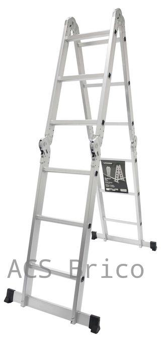Escalera Multisusos Aluminio Profesional 4x3 Peldaños Plataforma - 10086