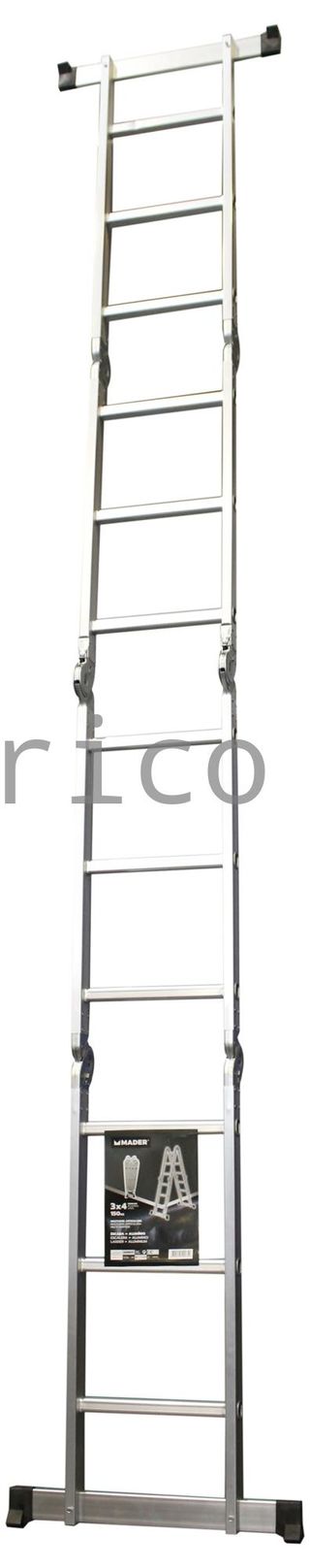 Escalera Multisusos Aluminio Profesional 4x3 Peldaños Plataforma - 10086