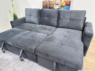 Sofá cama 216cm gris tela