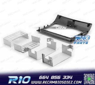 MARCO NEGRO BRILLO RADIO 2-DIN PARA CITROEN JUMPER PEUGEOT B