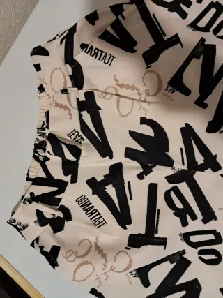 Pantalón fluido estampado letras(Cintura elástica)