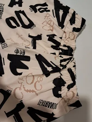 Pantalón fluido estampado letras(Cintura elástica)