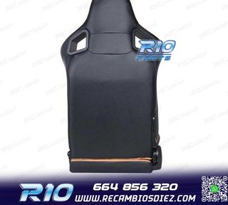 KIT ASIENTO DEPORTIVO SEMI BAQUET ESTILO RS CUERO BEIGE