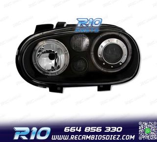 FAROS VOLKSWAGEN VW GOLF 4 OJOS ANGEL LOOK R32 FONDO NEGRO