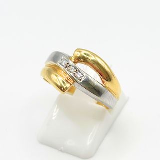 Anillo Oro Amarillo y Blanco 18K, 3.89gr, T-18