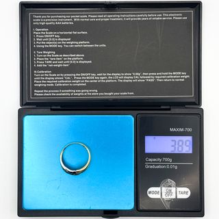 Anillo Oro Amarillo y Blanco 18K, 3.89gr, T-18