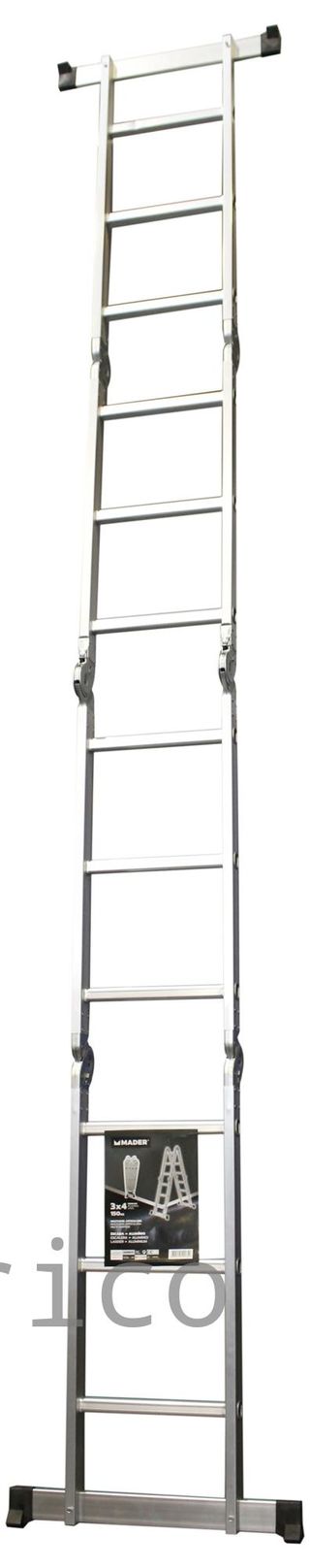 Escalera Multisusos Aluminio Profesional 4x3 Peldaños Plataforma - 10086