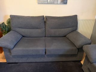 Sofá 3+2 plazas gris tela
