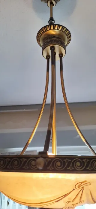 Lámpara colgante cristal y metal