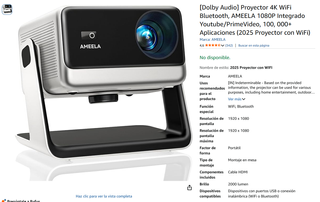 Proyector AMEELA 4K WiFi Bluetooth 1080P