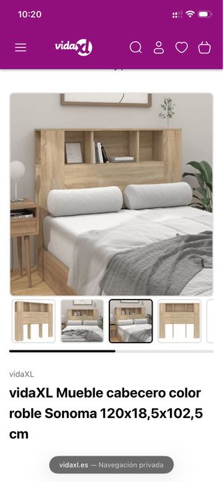 Cabecero de cama vidaXL roble Sonoma 120