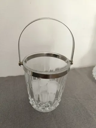 Licorera y cubitera cristal vintage