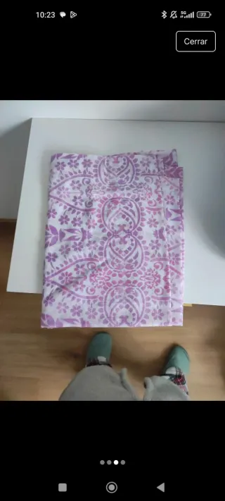 Juego de sábanas gris y rosa