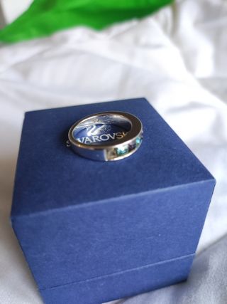 Anillos Swarovski Morado/Azul y Blanco talla 52