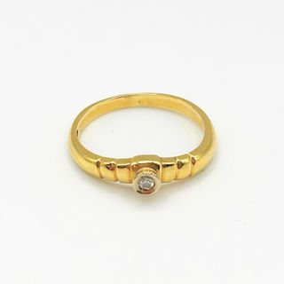 Anillo Solitario Oro 18K, Diamante, 2.04gr, T-12