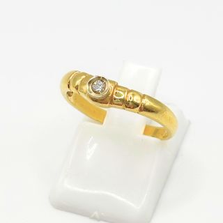 Anillo Solitario Oro 18K, Diamante, 2.04gr, T-12