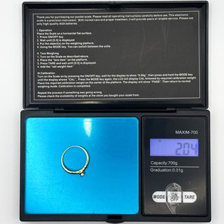 Anillo Solitario Oro 18K, Diamante, 2.04gr, T-12