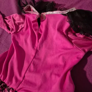 Vestido Bruja Barbie Rosa Telarañas