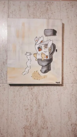 Cuadro decorativo  beige y gris