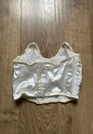 Top/Corsé blanco satinado