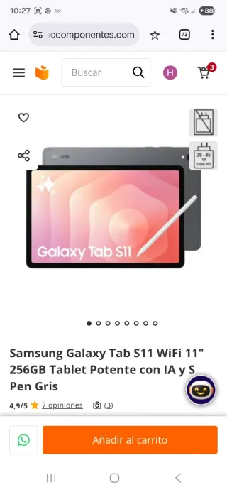 Samsung Galaxy Tab S11 11 256GB Gris