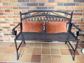Banco de hierro para jardín