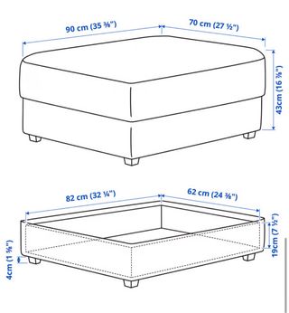 Reposapiés KIVIK IKEA Gris