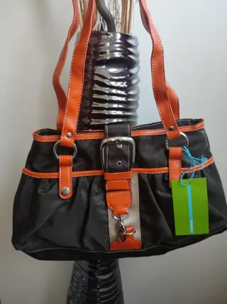 Bolso Mon Sac Negro y Naranja