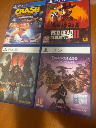 Lotto Giochi PS4/PS5: Crash, Red Dead, Dragon Age,