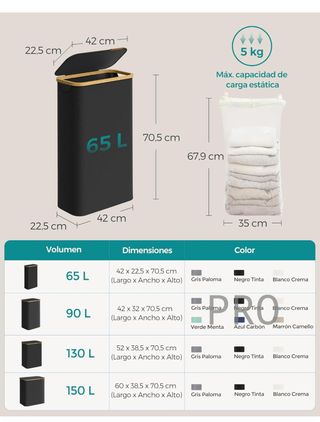 Cesto per Biancheria Sporca con Coperchio SONGMICS