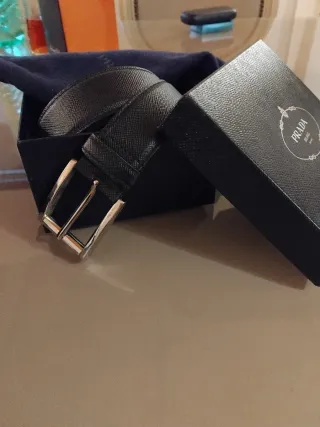 Cintura Prada Pelle Nera Taglia 38/95 made in ital