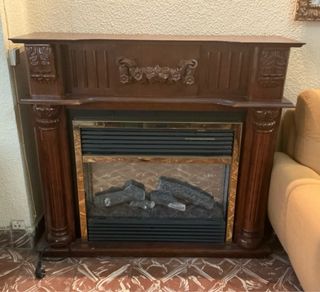 Chimenea eléctrica de madera y metal