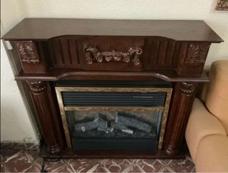 Chimenea eléctrica de madera y metal