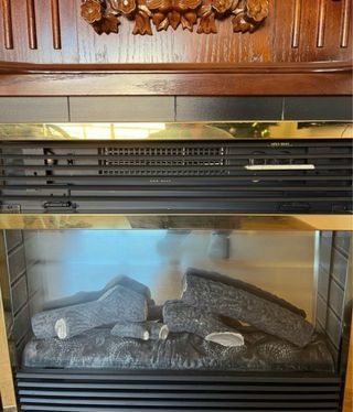 Chimenea eléctrica de madera y metal