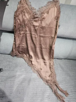 Top Lencero Encaje Beige/Marrón