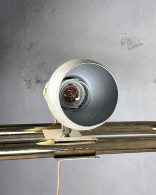Faretto vintage clip metallo anni '50 oro/bianco