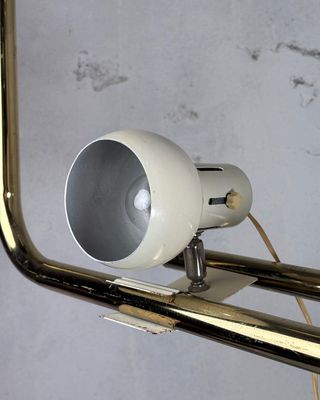 Faretto vintage clip metallo anni '50 oro/bianco