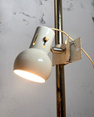 Faretto vintage clip metallo anni '50 oro/bianco